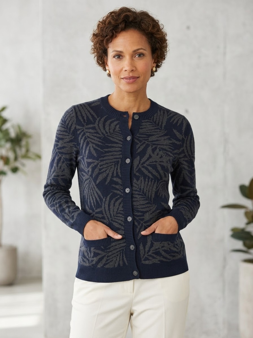 Proenza Schouler for Target Leaf Cotton Cashmere Cardigan, Size XL